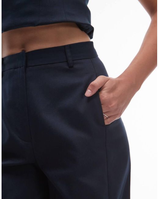 ASOS Blue Tailored Barrel Leg Trousers Co-Ord