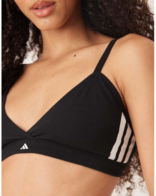 Adidas Black Triangle Wrap Bralette With Printed Logo Detail