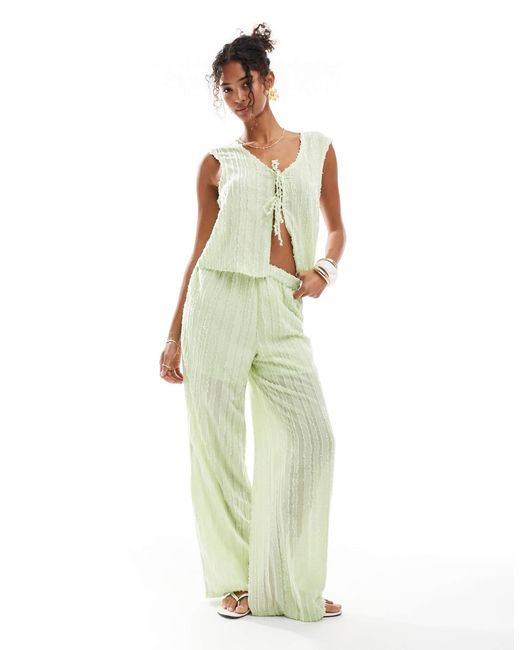 Pieces Green – strukturierte hose