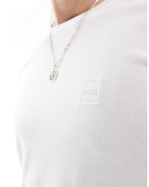 Tales - t-shirt avec logo encadré Boss pour homme en coloris White