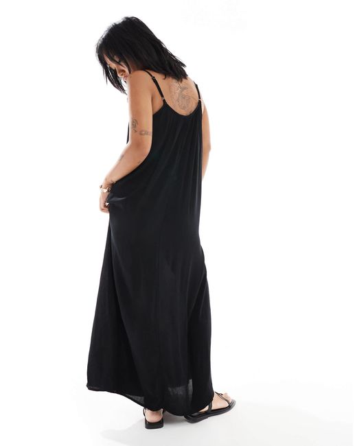 Only Petite Black Textured Cami Maxi Dress