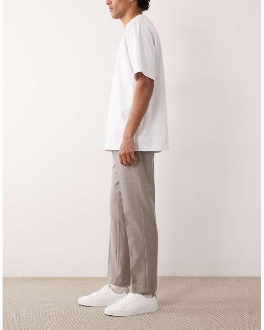 ASOS Natural Tailored Flannel Slim Trousers for men