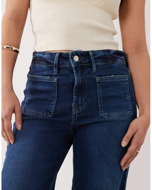 Good American Petite Blue Soft Tech Good Waist Palazzo Jeans