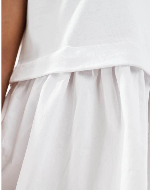 Miss Selfridge White Cotton Poplin Smock Dress