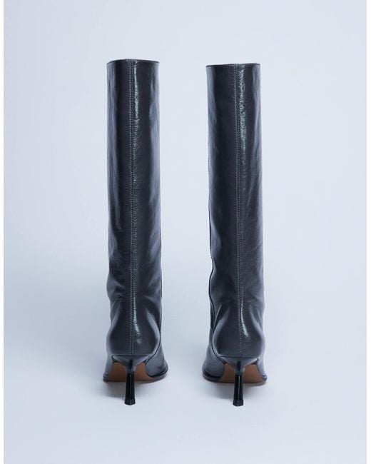 TOPSHOP Blue – scarlett – premium – kniehohe lederstiefel