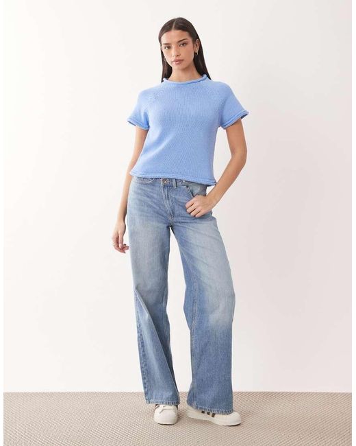 ASOS Blue Knit Boat Neck T-shirt