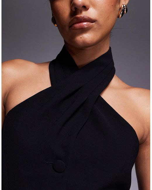 River Island Blue – neckholder-weste