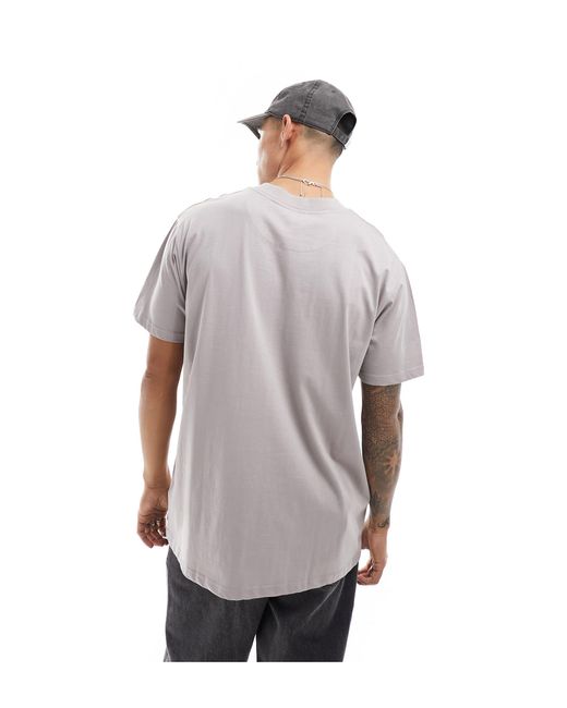 Brave Soul Gray Oversized High Neck T-shirt for men