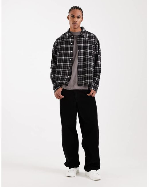 Jack & Jones Black Boxy Long Sleeve Shirt for men