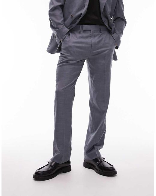 Topman Pantalon Met Rechte Pijpen in het Blue voor heren