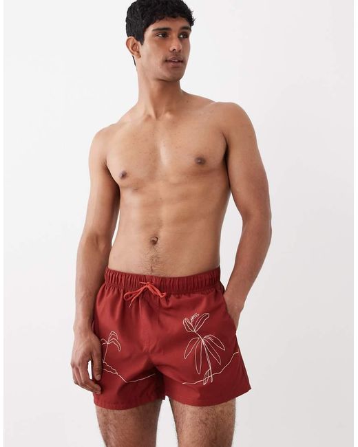 ASOS Red Swim Shorts for men