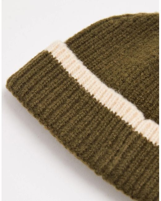 ASOS Natural Knitted Tipped Beanie for men