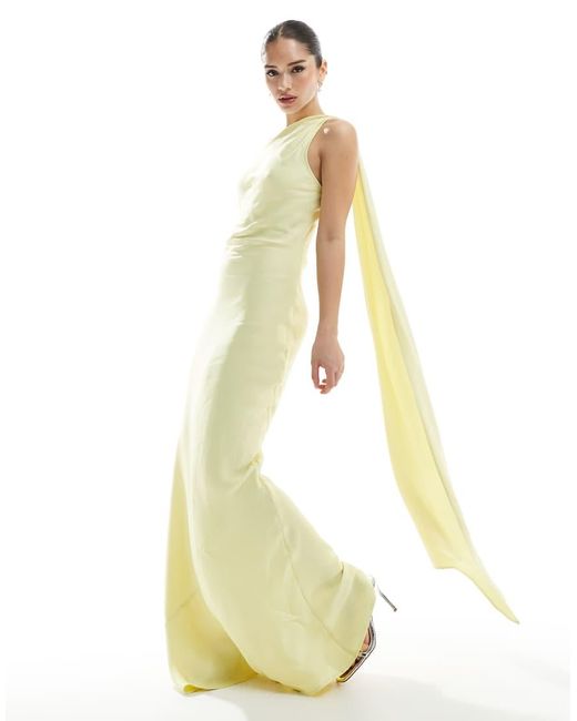 Maids To Measure White Bridesmaid One Shoulder Scarf Maxi Dress