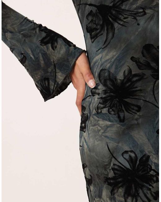 Motel Sevila Long Sleeve Mini Dress in Black | Lyst UK