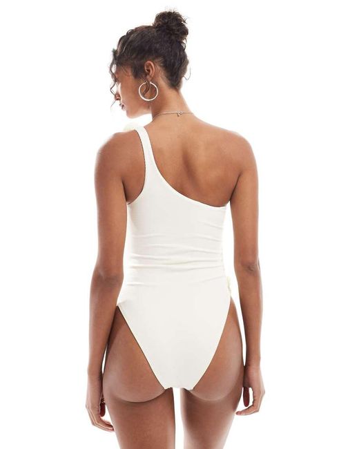 ASOS White Asymmetric Swimsuit