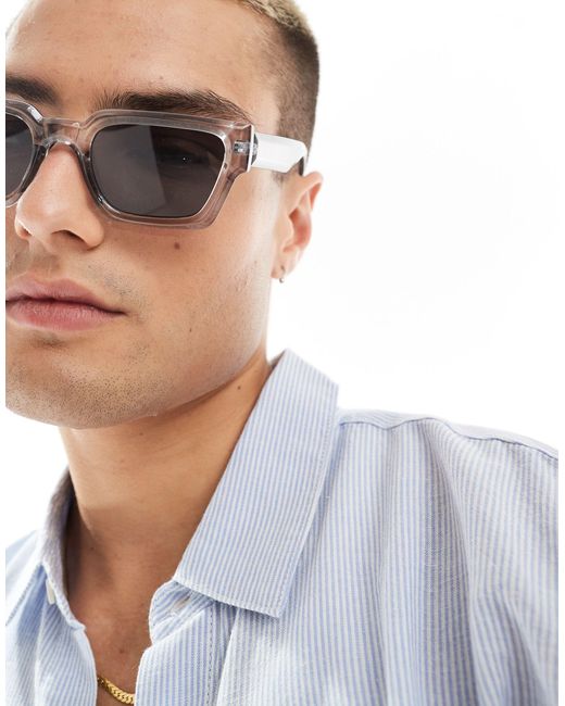 ASOS White Chunky Square Sunglasses for men