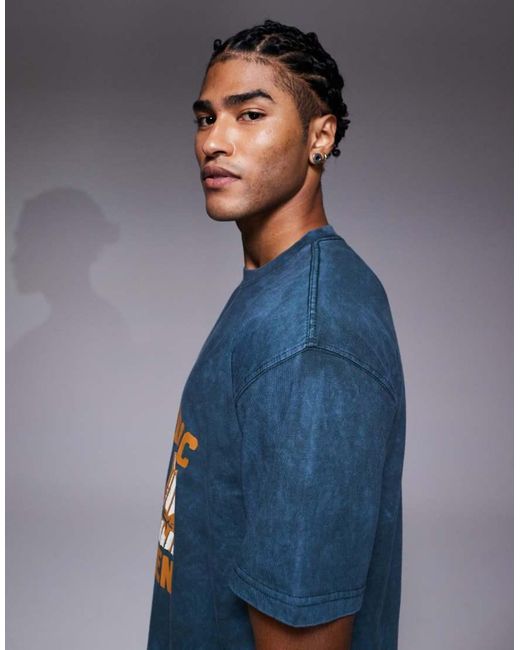 Nike Blue Gym Heritage Graphic T-Shirt for men