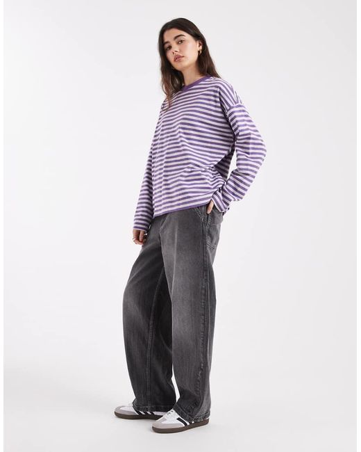 Cotton On Purple Oversized Boxy Long Sleeve T-shirt