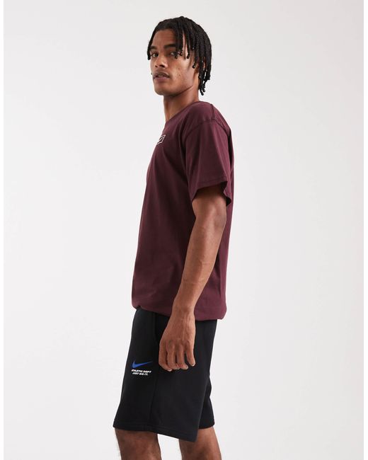 Nike – line art – fleece-shorts in Red für Herren