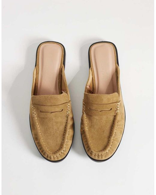 New Look White Faux-suede Backless Loafers