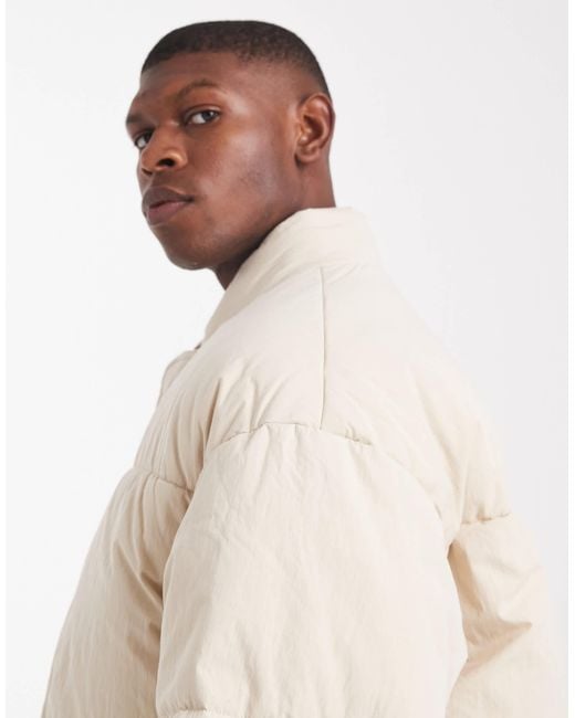 ASOS Natural Oversized Puffer Jacket for men