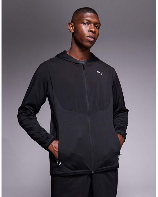 PUMA Black Flex Fabric Mix Jacket for men