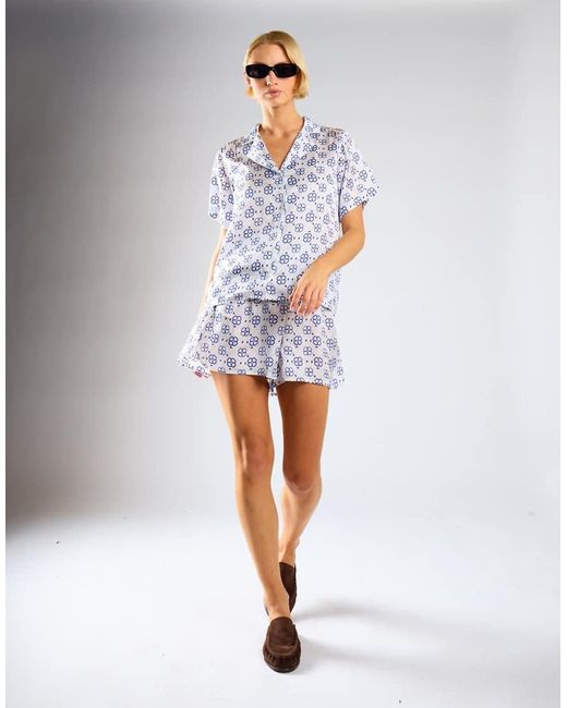 Glamorous Blue Collar Revere Losse Shirt