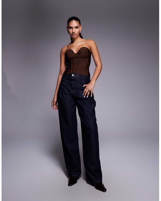 ASOS Blue Bandage Bust Cup Strapless Corset Top