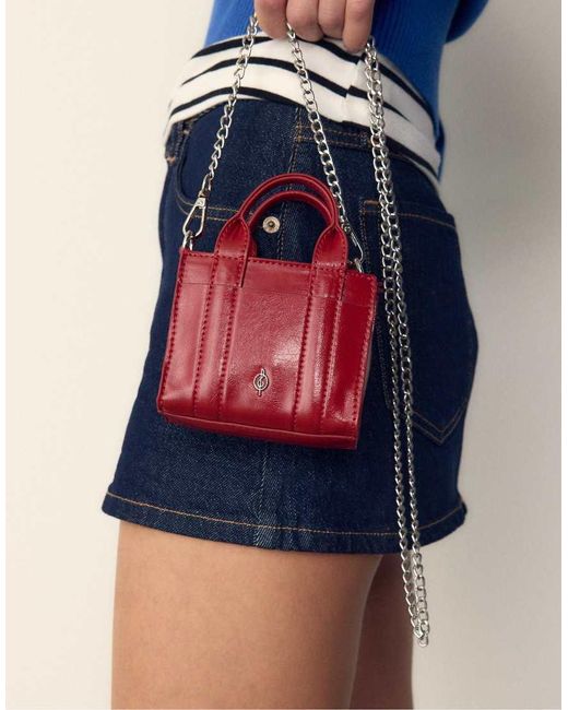 Stradivarius Red Mini Tote Bag