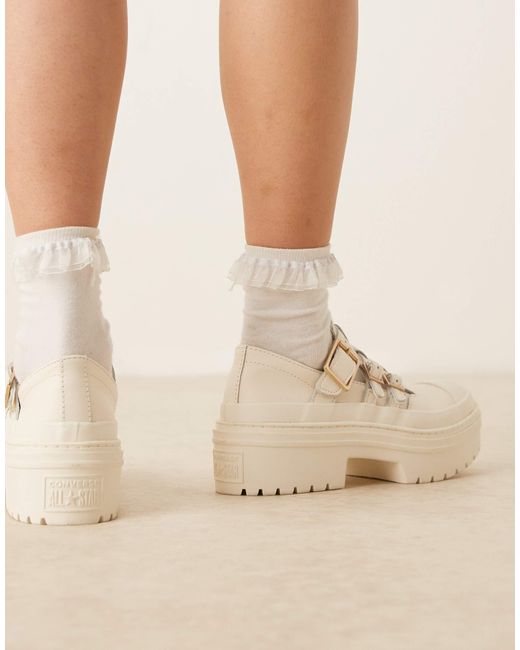 Converse Natural Chuck Taylor All Star lugged Heel Mary Jane Platform