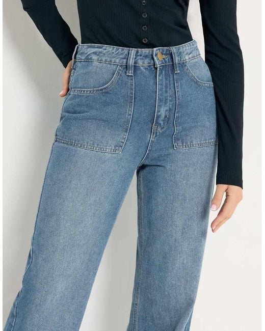 Long Tall Sally Blue High Waisted Wide Leg Jeans