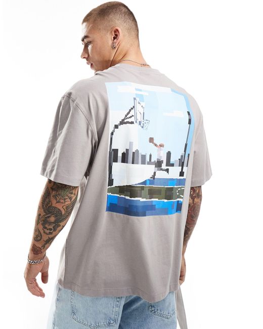 T-shirt imprimé columbus park Bershka pour homme en coloris Gray