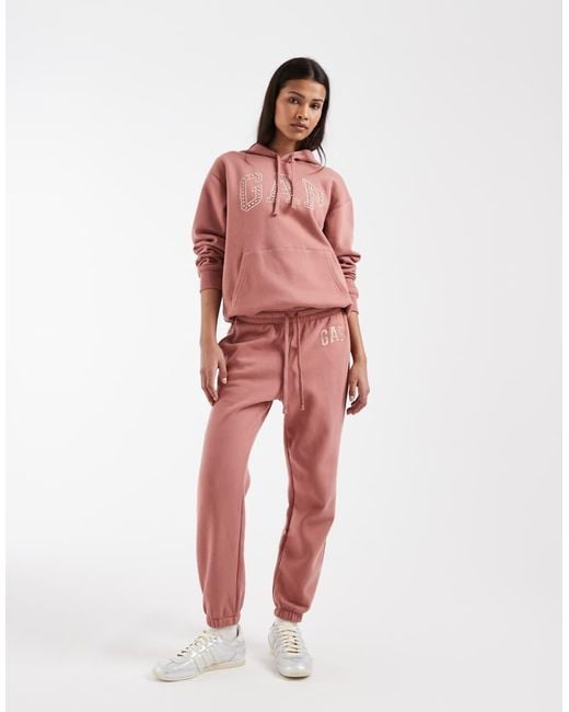 Gap Pink Logo Overhead Hoodie