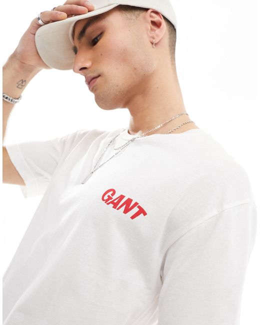 T-shirt décontracté avec logo surf au dos Gant pour homme en coloris White