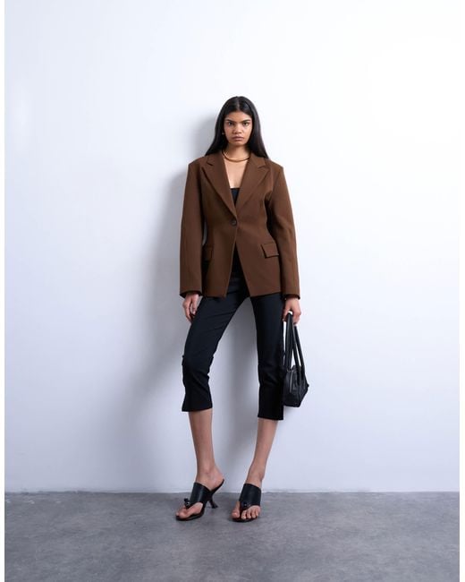 TOPSHOP Brown – taillierter blazer