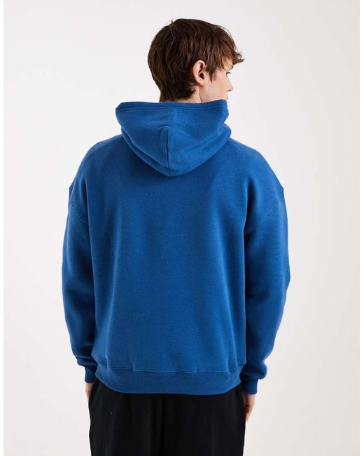 Hollister Blue Boxy Front Pocket Hoodie for men