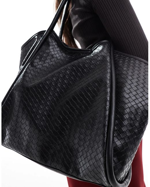 ASOS Black Weave Tubular Tote Bag