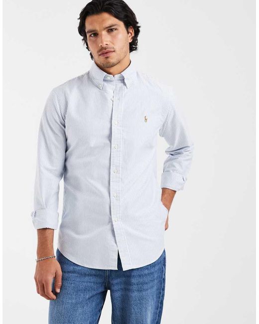 Polo Ralph Lauren White Custom Fit Oxford Shirt for men