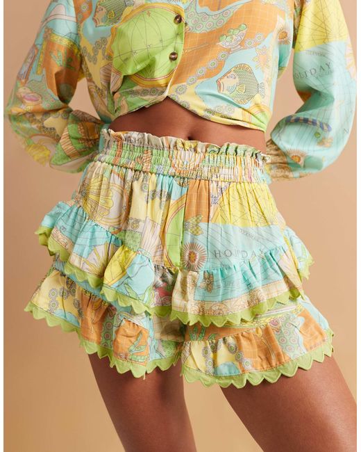Never Fully Dressed Green Ruffle Shorts Co-Ord