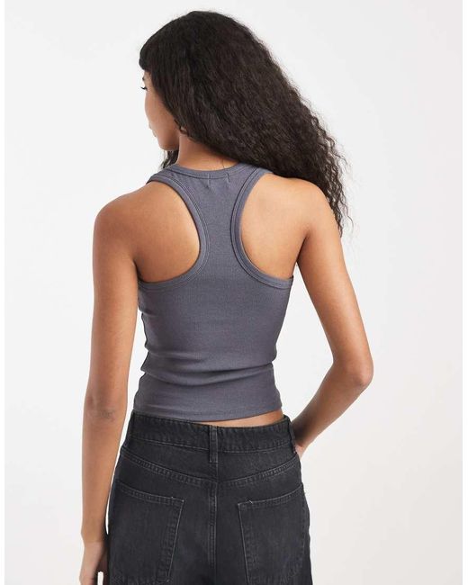 Cotton On Blue Diamante Racer Back Tank Top