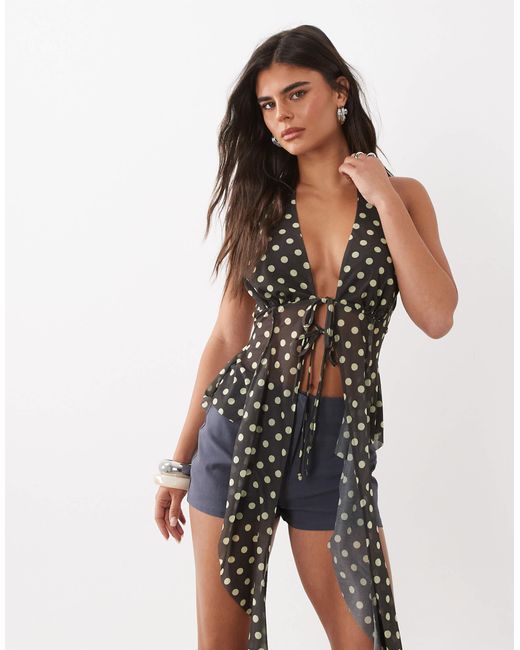 ASOS Natural Asymetric Split From Halter
