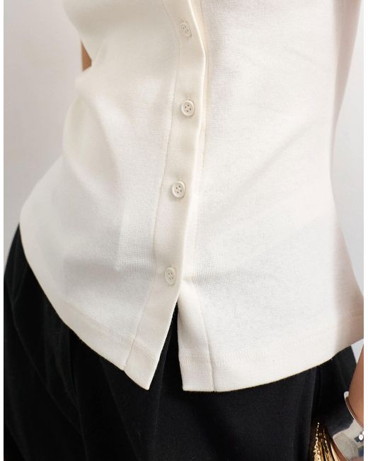 TOPSHOP White Button Through Vest