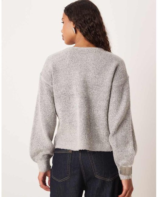 Vila Gray Tie Front Knitted Cardigan