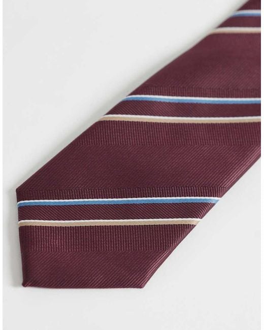 ASOS Purple Thin Stripe Rugby Tie for men