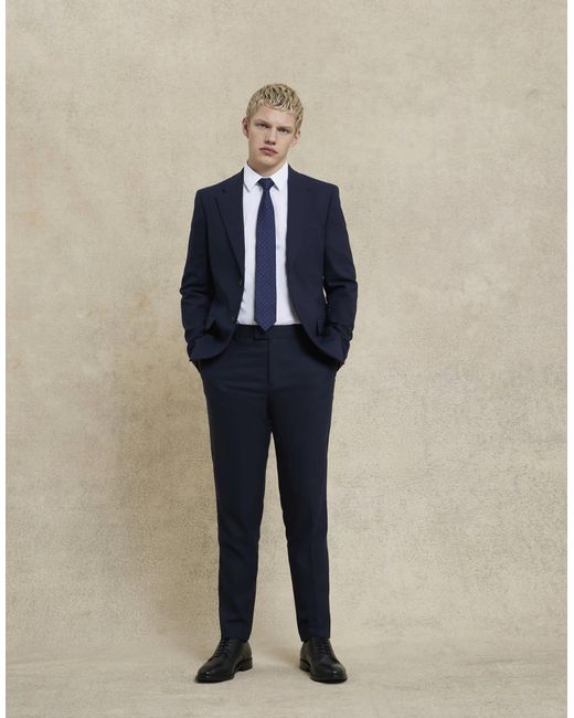 River Island – schmal geschnittene anzugjacke in Blue für Herren