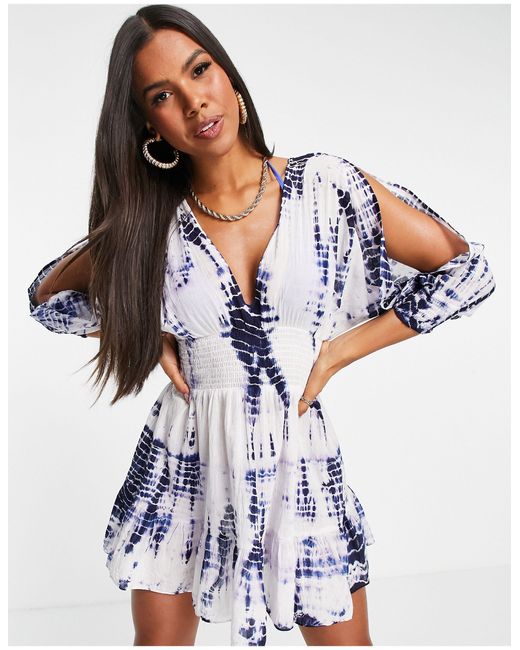 white cotton dress for tie dye