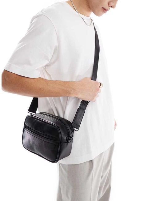 ASOS White Faux Leather Cross Body Bag for men