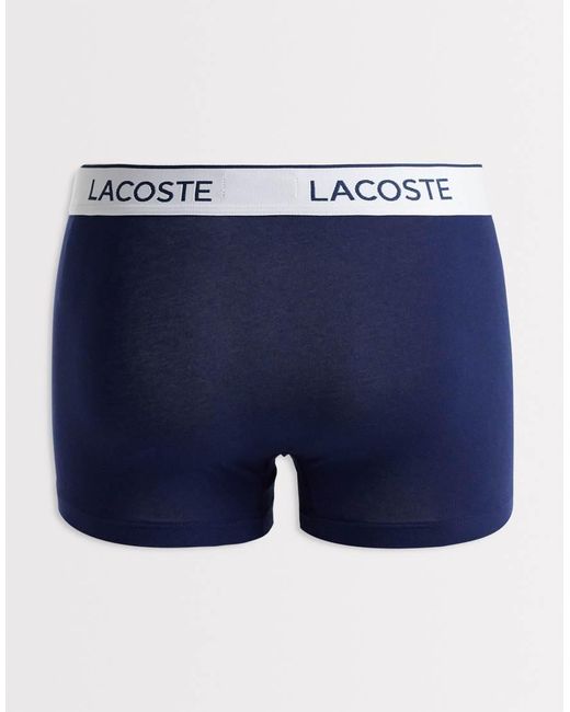 Lacoste Blue 3 Pack Waistband Trunks for men