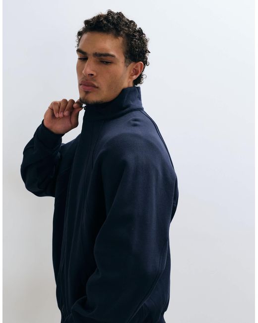 Collusion Blue Boxy Funnel Neck for men