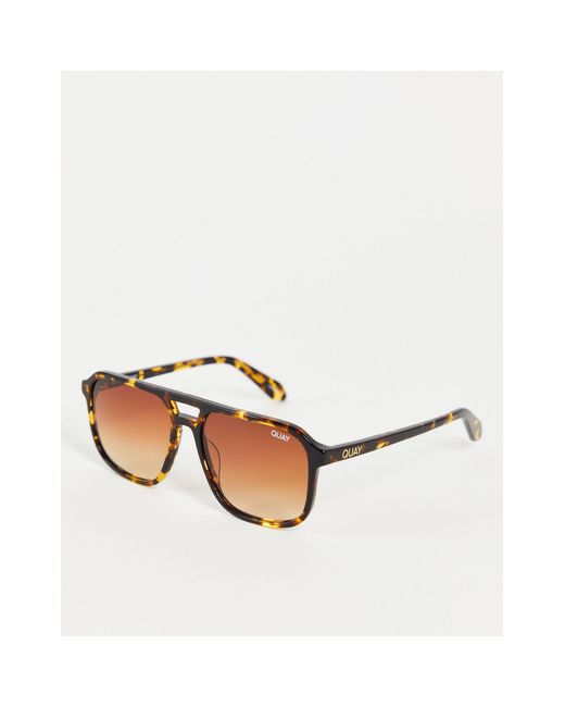 Quay Brown Quay On The Fly Unisex Square Sunglasses
